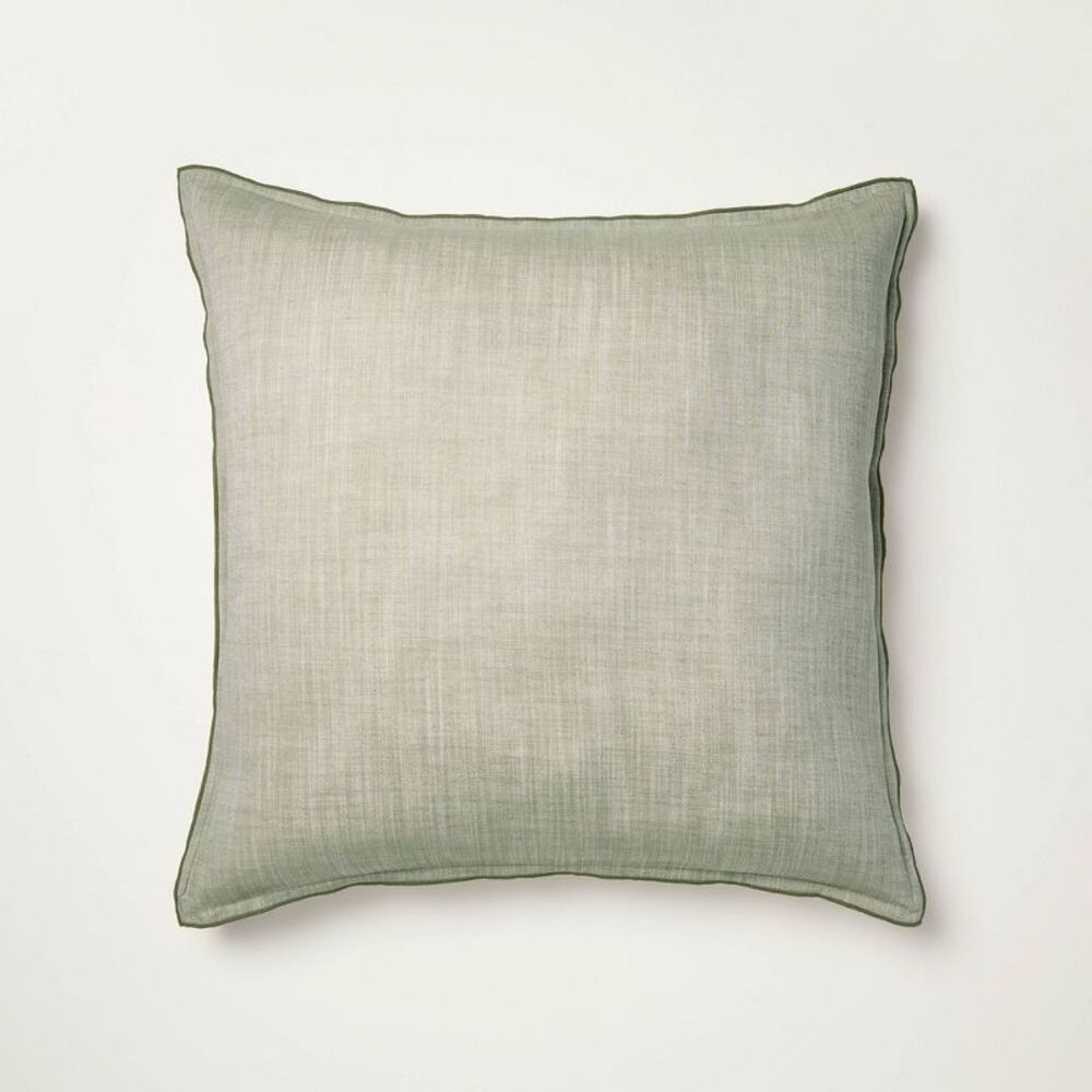 26"x26" Euro Square Throw Pillow Green - Hearth & Hand with Magnolia